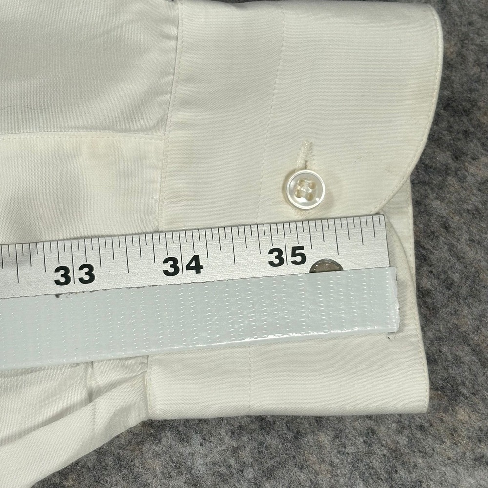 Lorenzini Italian Dress Shirt Mens 16 White Lightweight Office Formal Made Italy - Picture 8 of 12